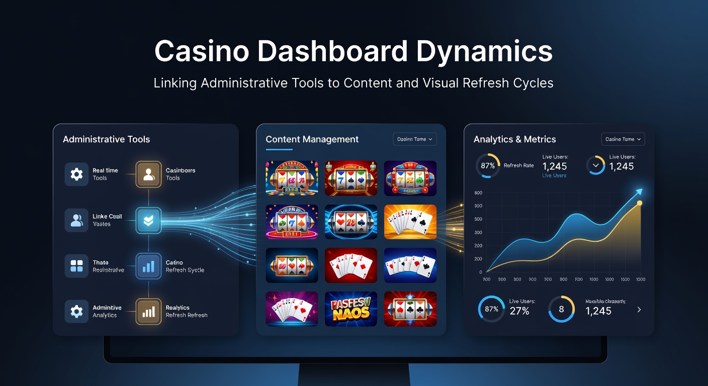 Casino dashboard interface showing content management and visual update tools in action