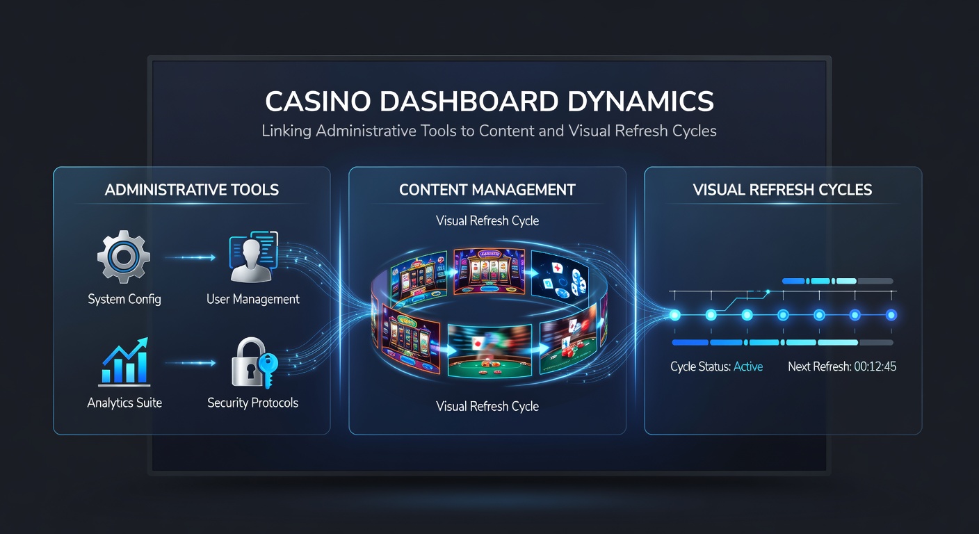 Visual refresh workflow within a casino admin dashboard highlighting theme and graphics integration