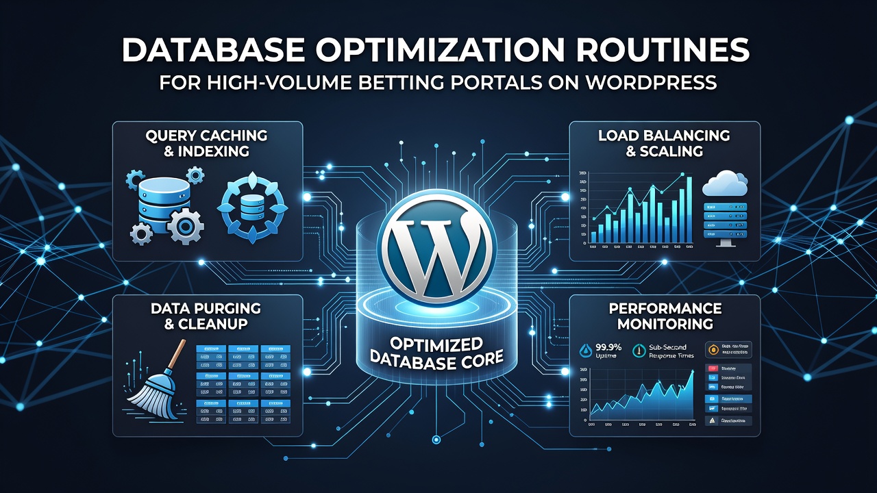 Server monitoring graphs displaying optimized database response times for a high-volume betting site