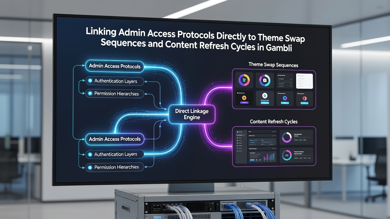 Flowchart illustrating how admin authentication leads into coordinated theme swaps and real-time content refreshes within gambling platform infrastructure