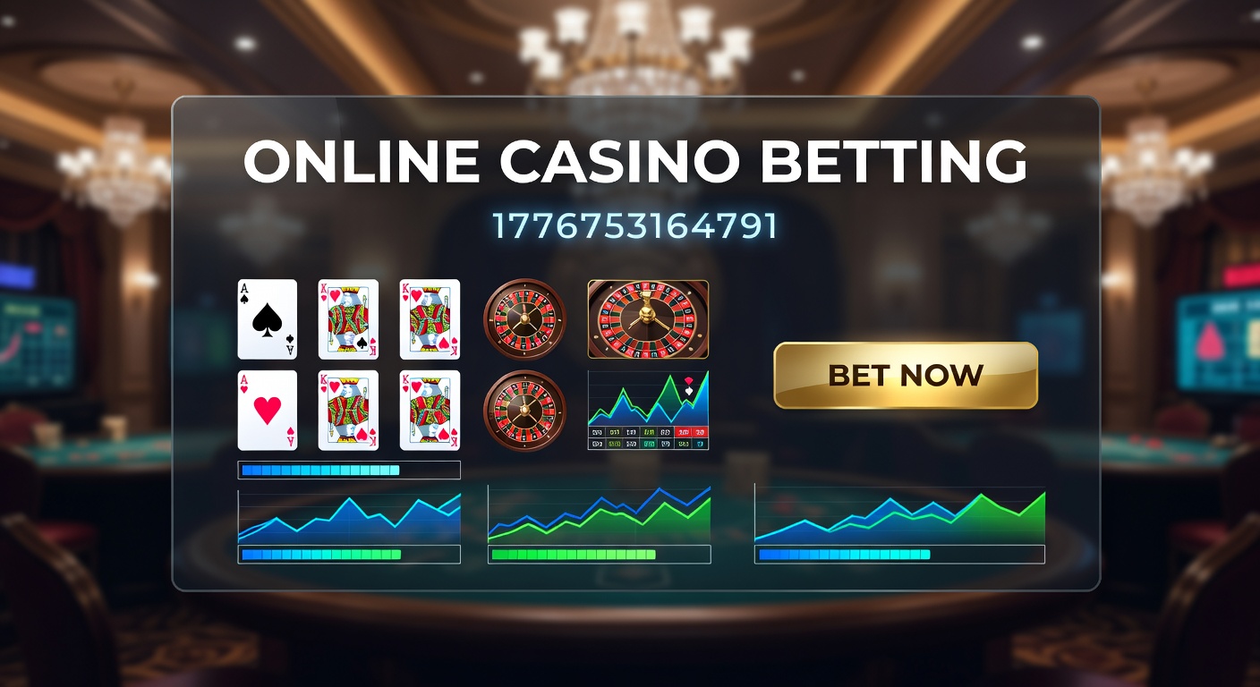 Vibrant digital slots and roulette wheels spinning on a sleek online casino interface, capturing the thrill of virtual betting