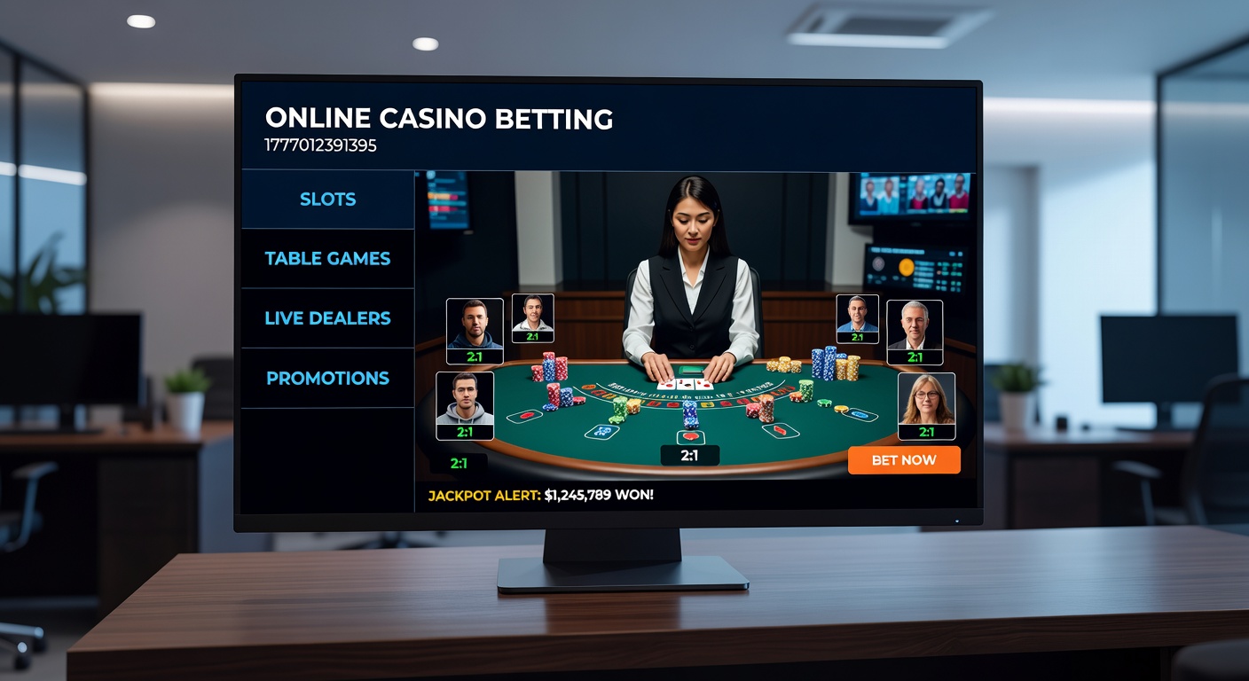 Futuristic online casino interface on a smartphone, featuring VR headset integration, AI chat, and real-time betting analytics