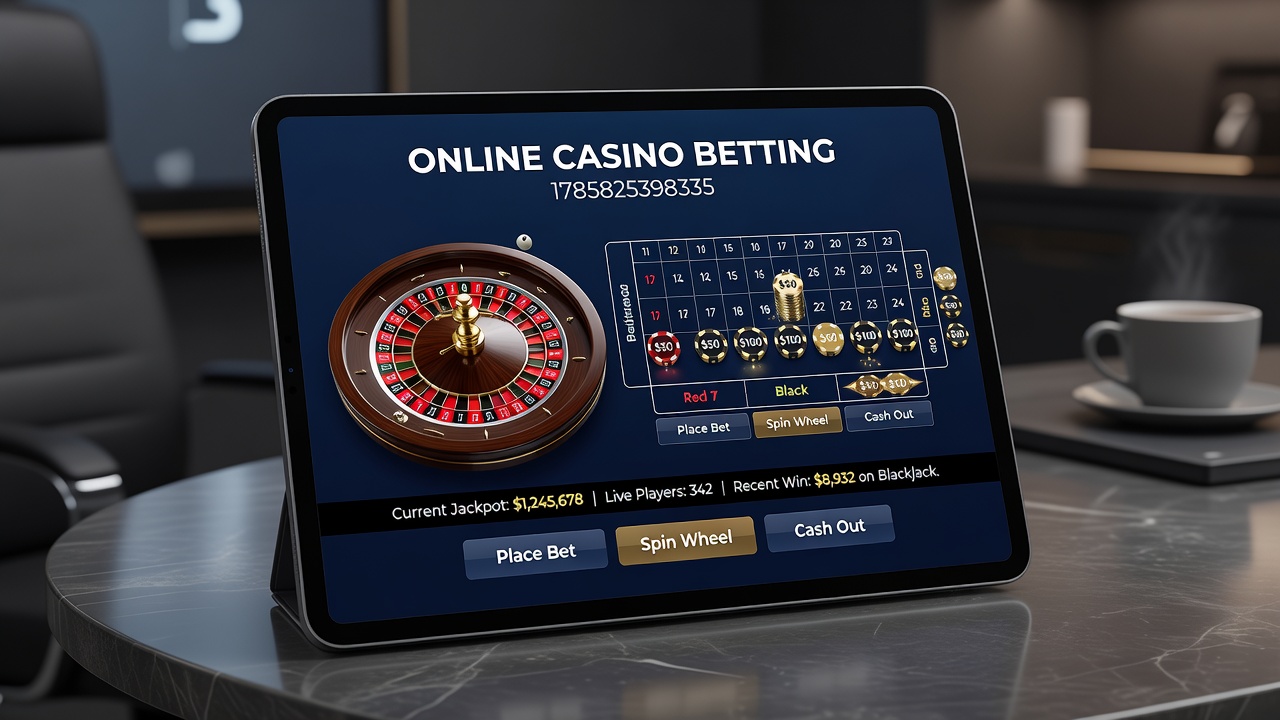 Secure online casino betting dashboard with player account management and responsible gaming tools highlighted