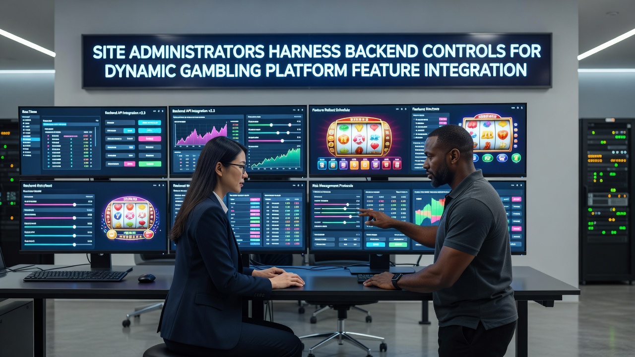 Site administrators managing backend controls on a gambling platform dashboard