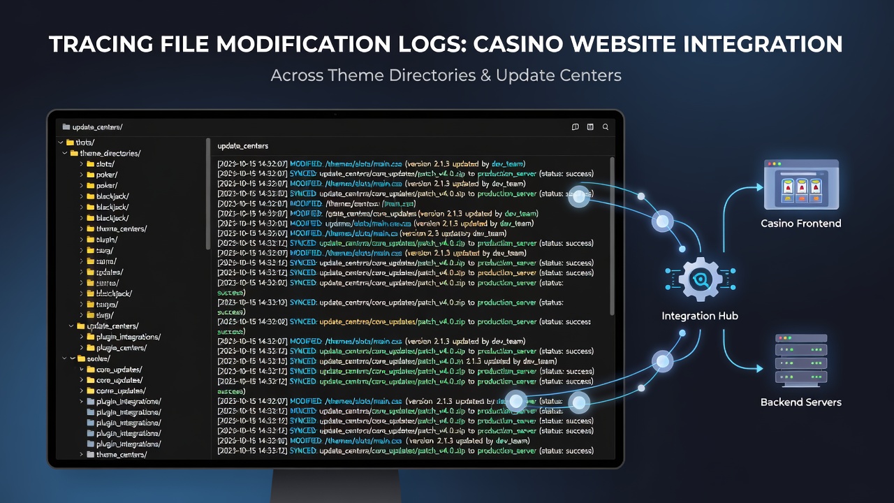 Log analysis interface highlighting update center activity and theme file changes