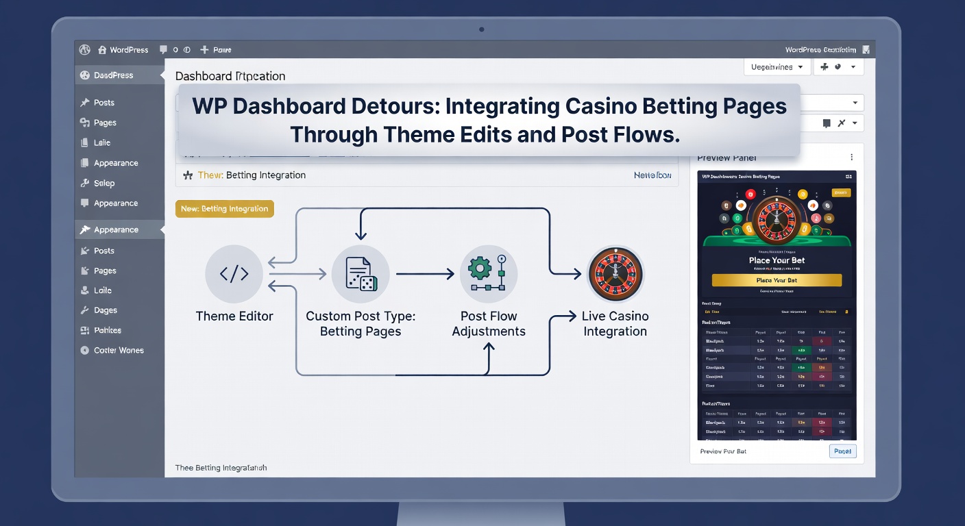 Diagram illustrating post sequence flows in WordPress dashboard for casino betting page navigation